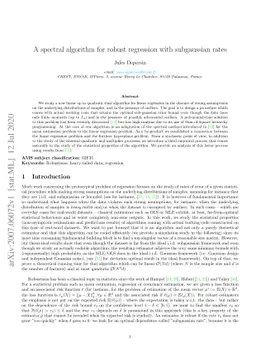 A spectral algorithm for robust regression with subgaussian rates