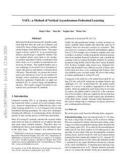 VAFL: a Method of Vertical Asynchronous Federated Learning