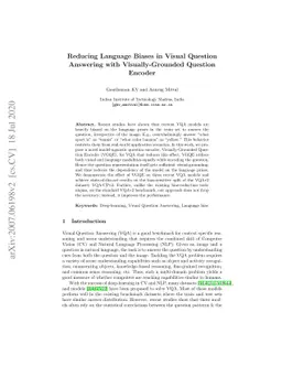 Reducing Language Biases in Visual Question Answering with
  Visually-Grounded Question Encoder
