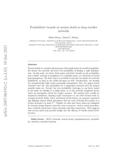 Probabilistic bounds on neuron death in deep rectifier networks