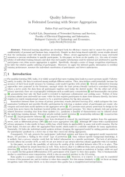 Quality Inference in Federated Learning with Secure Aggregation
