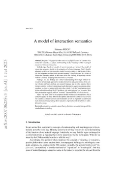 A model of interaction semantics