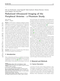 Robotized Ultrasound Imaging of the Peripheral Arteries -- a Phantom
  Study