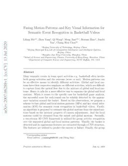 Fusing Motion Patterns and Key Visual Information for Semantic Event
  Recognition in Basketball Videos