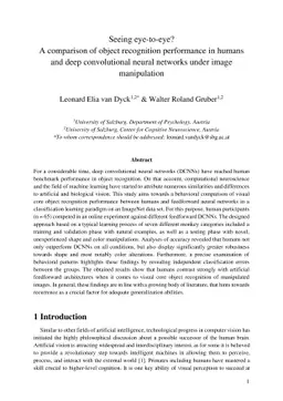 Seeing eye-to-eye? A comparison of object recognition performance in
  humans and deep convolutional neural networks under image manipulation