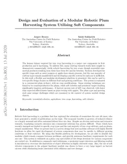 Design and Evaluation of a Modular Robotic Plum Harvesting System
  Utilising Soft Components