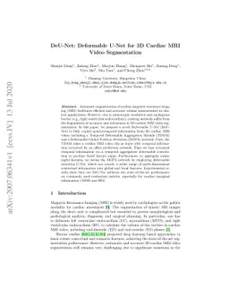 DeU-Net: Deformable U-Net for 3D Cardiac MRI Video Segmentation