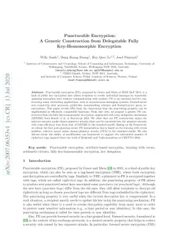 Puncturable Encryption: A Generic Construction from Delegatable Fully
  Key-Homomorphic Encryption