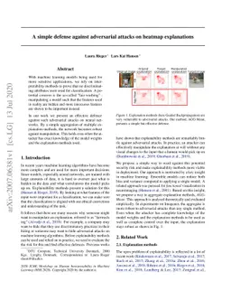 A simple defense against adversarial attacks on heatmap explanations