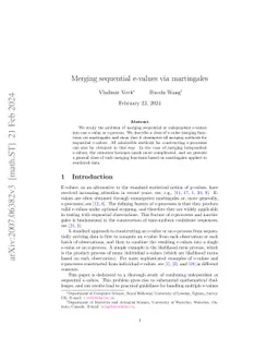 Merging sequential e-values via martingales