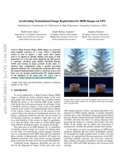 Accelerating Translational Image Registration for HDR Images on GPU