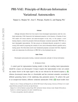 PRI-VAE: Principle-of-Relevant-Information Variational Autoencoders
