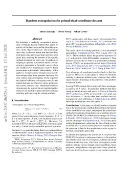 Random extrapolation for primal-dual coordinate descent