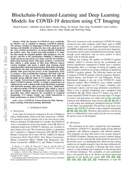 Blockchain-Federated-Learning and Deep Learning Models for COVID-19
  detection using CT Imaging