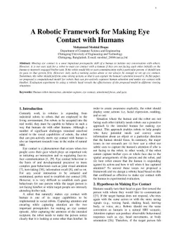 A Robotic Framework for Making Eye Contact with Humans