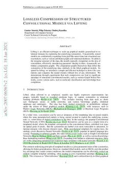 Lossless Compression of Structured Convolutional Models via Lifting