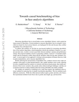 Towards causal benchmarking of bias in face analysis algorithms
