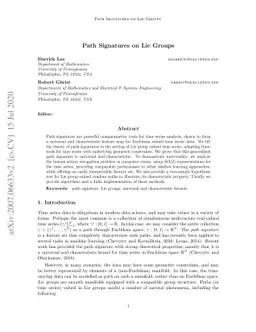 Path Signatures on Lie Groups