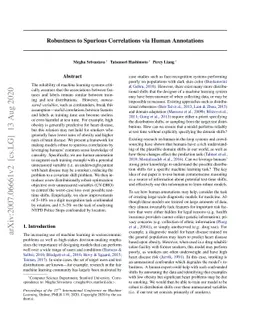 Robustness to Spurious Correlations via Human Annotations