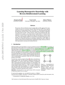 Learning Retrospective Knowledge with Reverse Reinforcement Learning
