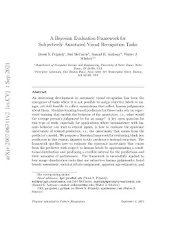 A Bayesian Evaluation Framework for Subjectively Annotated Visual
  Recognition Tasks