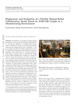 Deployment and Evaluation of a Flexible Human-Robot Collaboration Model
  Based on AND/OR Graphs in a Manufacturing Environment