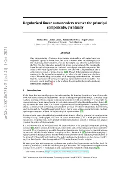 Regularized linear autoencoders recover the principal components,
  eventually