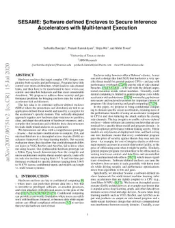 SESAME: Software defined Enclaves to Secure Inference Accelerators with
  Multi-tenant Execution