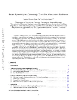 From Symmetry to Geometry: Tractable Nonconvex Problems