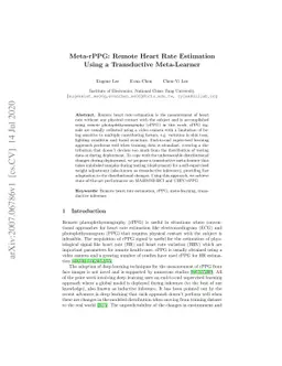 Meta-rPPG: Remote Heart Rate Estimation Using a Transductive
  Meta-Learner
