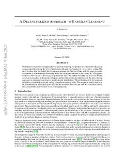 A Decentralized Approach to Bayesian Learning