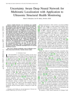 Uncertainty Aware Deep Neural Network for Multistatic Localization with
  Application to Ultrasonic Structural Health Monitoring