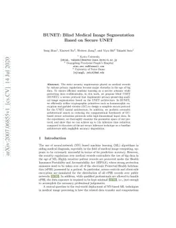 BUNET: Blind Medical Image Segmentation Based on Secure UNET