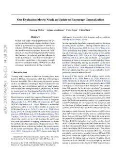 Our Evaluation Metric Needs an Update to Encourage Generalization