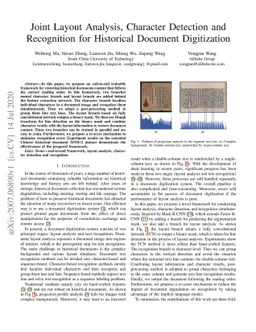 Joint Layout Analysis, Character Detection and Recognition for
  Historical Document Digitization