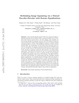 Rethinking Image Inpainting via a Mutual Encoder-Decoder with Feature
  Equalizations