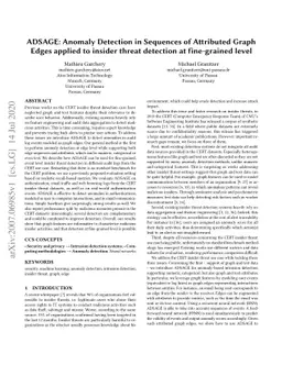 ADSAGE: Anomaly Detection in Sequences of Attributed Graph Edges applied
  to insider threat detection at fine-grained level
