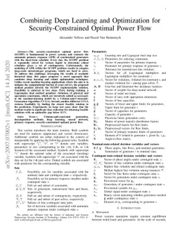 Combining Deep Learning and Optimization for Security-Constrained
  Optimal Power Flow