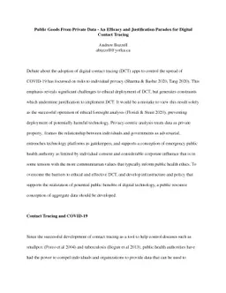 Public Goods From Private Data -- An Efficacy and Justification Paradox
  for Digital Contact Tracing