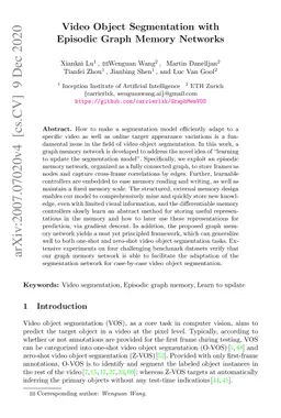Video Object Segmentation with Episodic Graph Memory Networks
