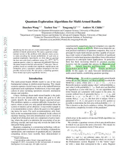 Quantum exploration algorithms for multi-armed bandits