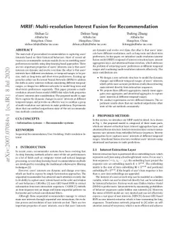 MRIF: Multi-resolution Interest Fusion for Recommendation