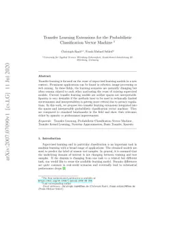 Transfer learning extensions for the probabilistic classification vector
  machine