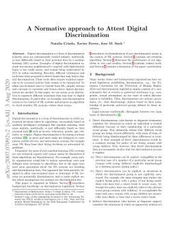 A Normative approach to Attest Digital Discrimination