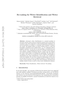 Re-ranking for Writer Identification and Writer Retrieval