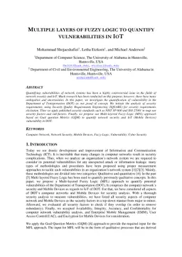 multiple layers of fuzzy logic to quantify vulnerabilies in iot