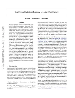 Goal-Aware Prediction: Learning to Model What Matters