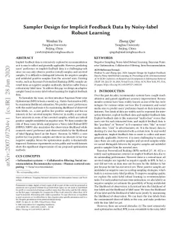 Sampler Design for Implicit Feedback Data by Noisy-label Robust Learning