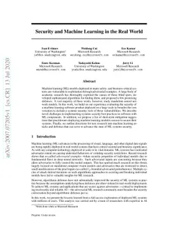 Security and Machine Learning in the Real World