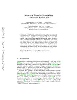 Multitask Learning Strengthens Adversarial Robustness